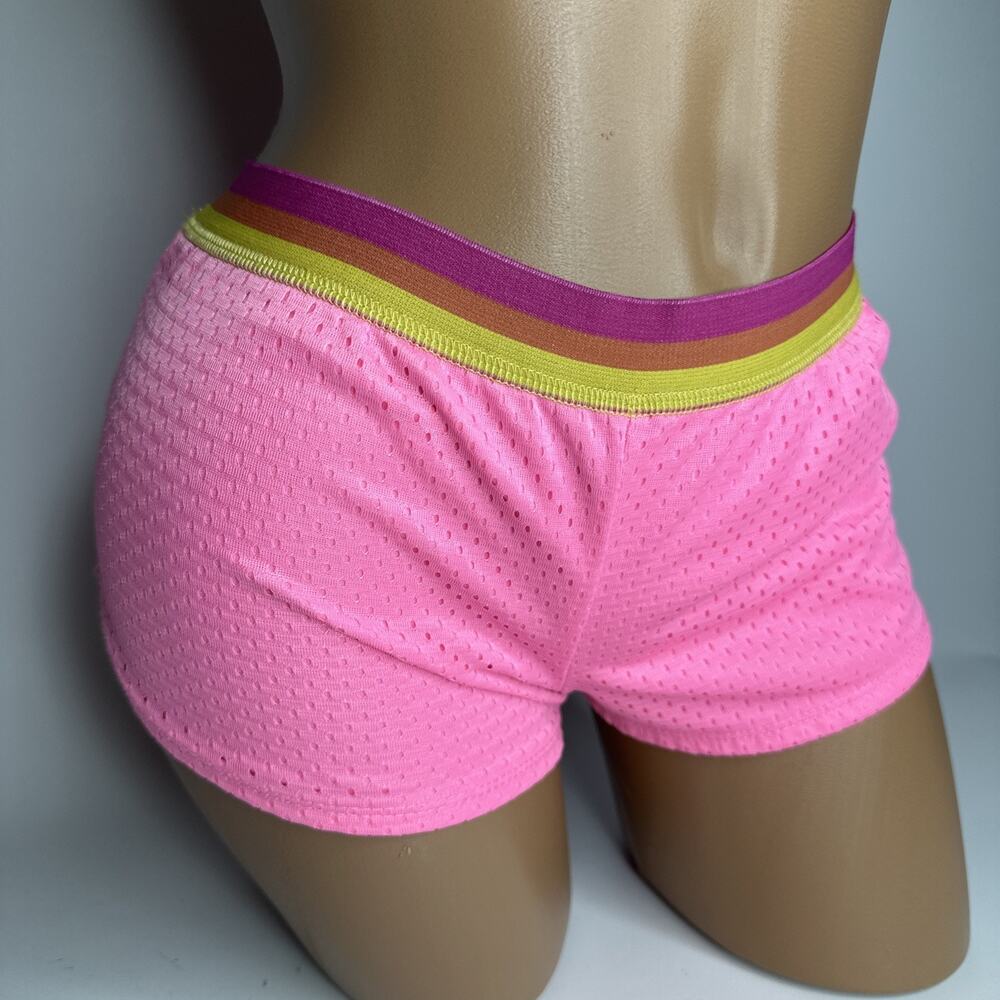 Lagaci Surf Mentality Hot Pants Shorts Size XS Pink Surf Beach Jersey Y2k Barbie